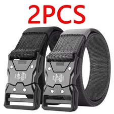2pcs Tactical Waist Belt: Durable Automatic Buckle Outdoor Adventure Unisex New!