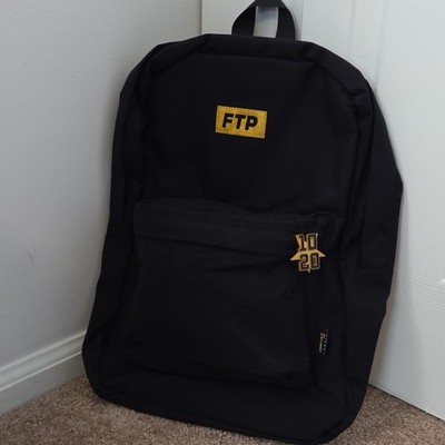 FTP Black Backpack with 2020 Patch, Logo Interior, Pockets, Adjustable Strap