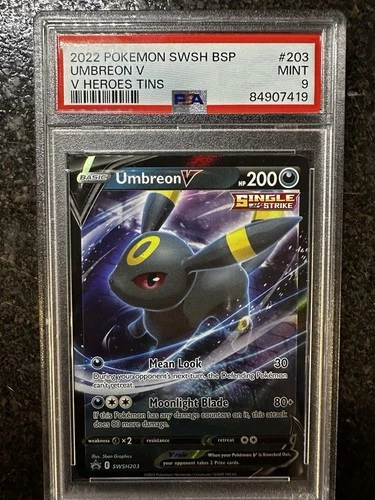 Pokemon Sword & Shield V Heroes Black Star Promo SWSH203 Holo Umbreon V PSA 9
