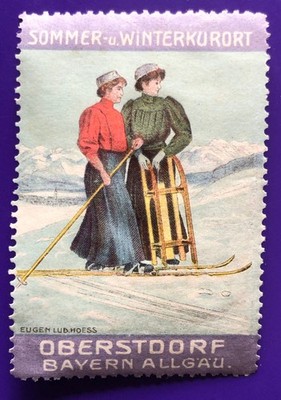 Reklamemarke Vignette posterstamp Oberstdorf Bayern Allgäu Urlaub sig EUG: HOESS