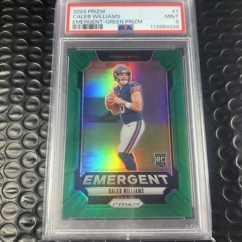 2024 Panini Prizm - Emergent Caleb Williams #1 Green Prizm (RC) PSA 9 🚢 FREE 🚢