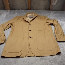 Pendleton Wool Blazer Mens Medium Beige Classic Button USA Made VTG 80s READ