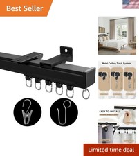 Ceiling Curtain Track, Heavy Duty Curtain Tracks System for Room Divider, Wal...
