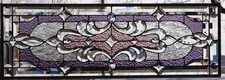 Stained Glass Transom window HANGING PANEL  34 3/4 X 13  incl hooks