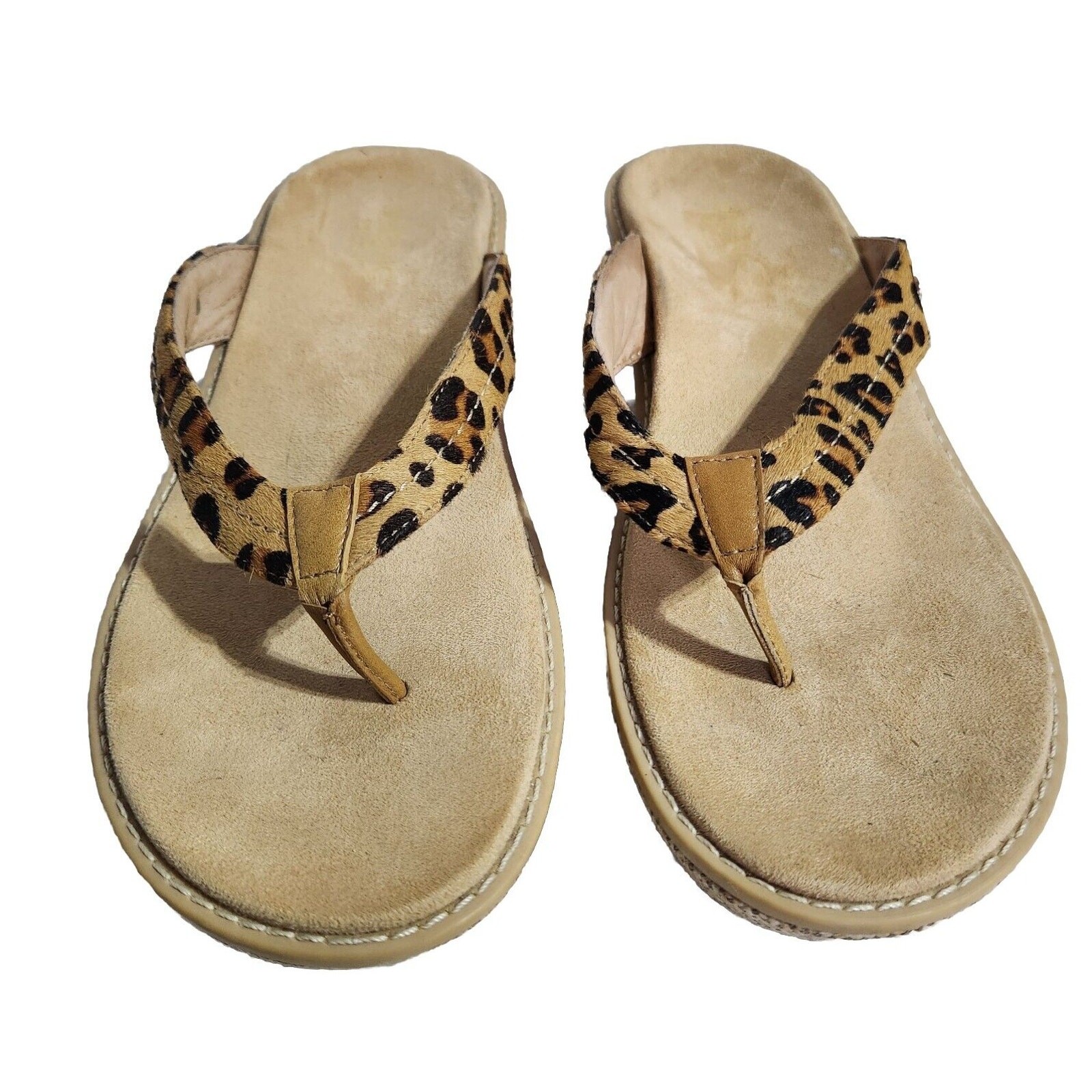 Vionic Grenada Leopard Print Womens Wedge Platform Sandal Size 11  