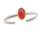 925 Sterling Silver Vintage Ring Cabochon Carnelian Solitaire Band Sz 8 RG34139