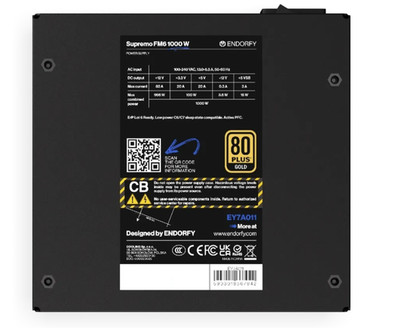 ENDORFY Supremo FM6 1000 Watt PC Netzteil ATX schwarz Gold Voll Modular 12cm OVP