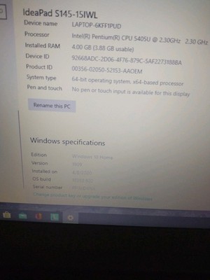 Lenovo IdeaPad S145 15.6'' (128GB SSD,Intel Core i3-1005G1,  1.2GHz, 4GB RAM)...