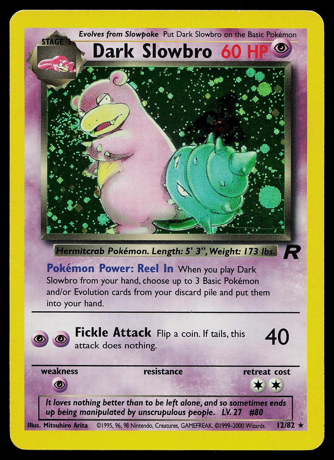 Pokemon Card - Dark Slowbro Team Rocket 12/82 Holo Rare