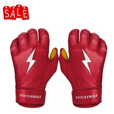 BRUCE BOLT Men's Original Series Short Cuff Batting Gloves -Color Red