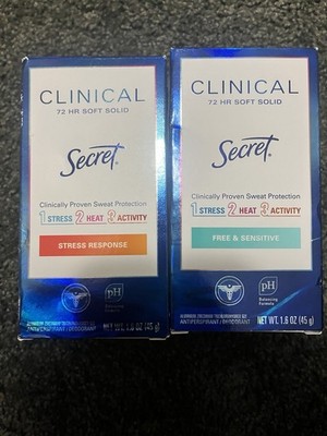 TWO Clinical Secret 72 Hour Deodorant Soft Solid Free Sensitive Stress Response 