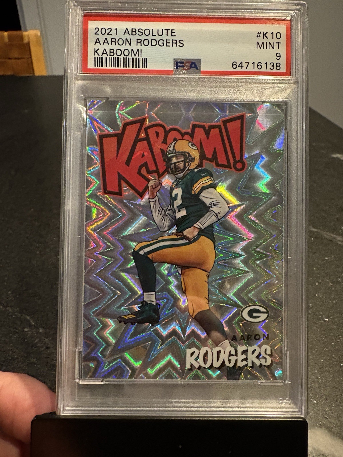 2021 Panini Absolute - Vertical Kaboom! Aaron Rodgers #K10 PSA 9