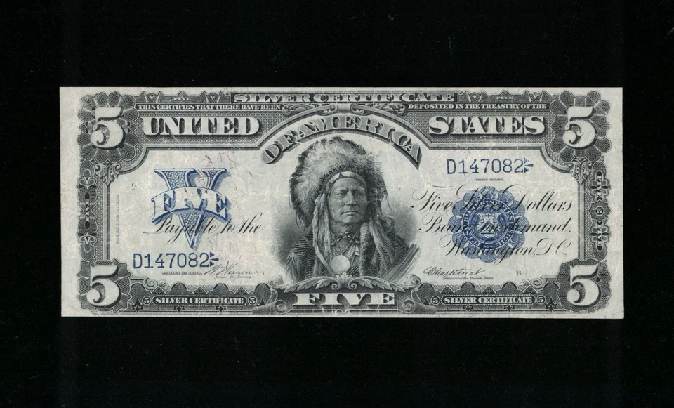 SC 1899 $5 Fr.273 Chief Silver Certificate (082) - Image 2 of 4