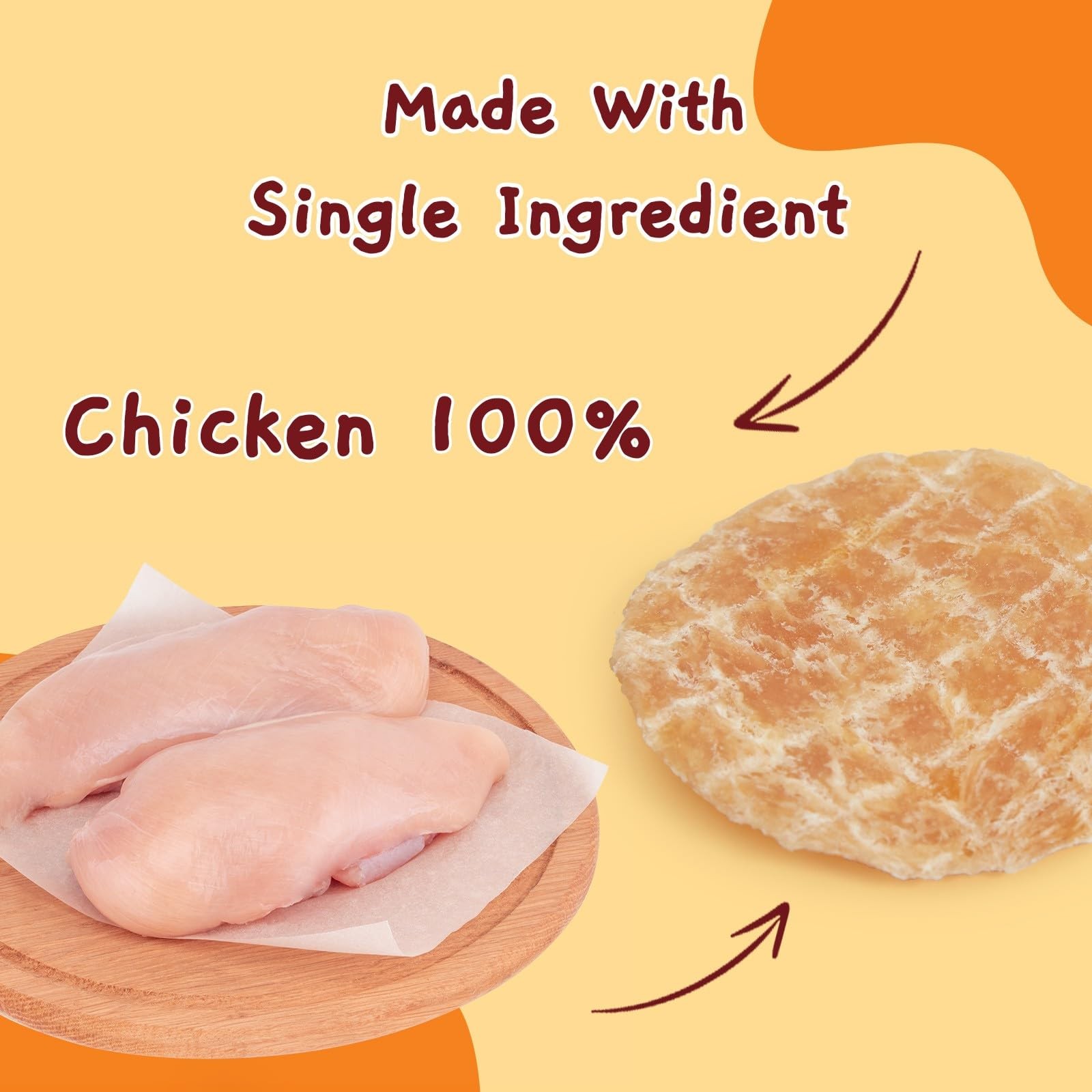 Dog Treats, Single Ingredient Chicken Chips, Crunchy Jerky Chip Training Trea...