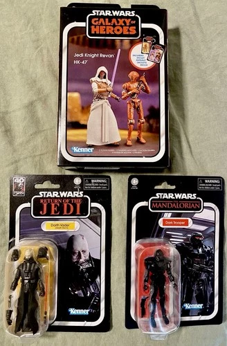 NIB Star Wars vintage Lot Revan, Hk-47, Dark Trooper, Darth Vader 40th Anniv