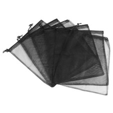 6 Pcs Polyester Mesh Drawstring Bags Portable Storage Pouches for Outdoor Use