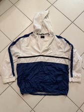 Vtg 90s Nike Snap Windbreaker Track Jacket Hoodie Mens Medium Embroidered White