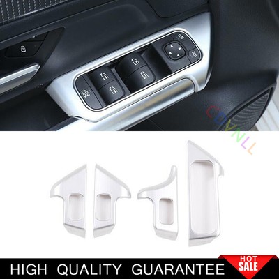 For Benz GLB W247 2020-2022 Matte Silver Window Lift Panel Switch Cover Trim 4*