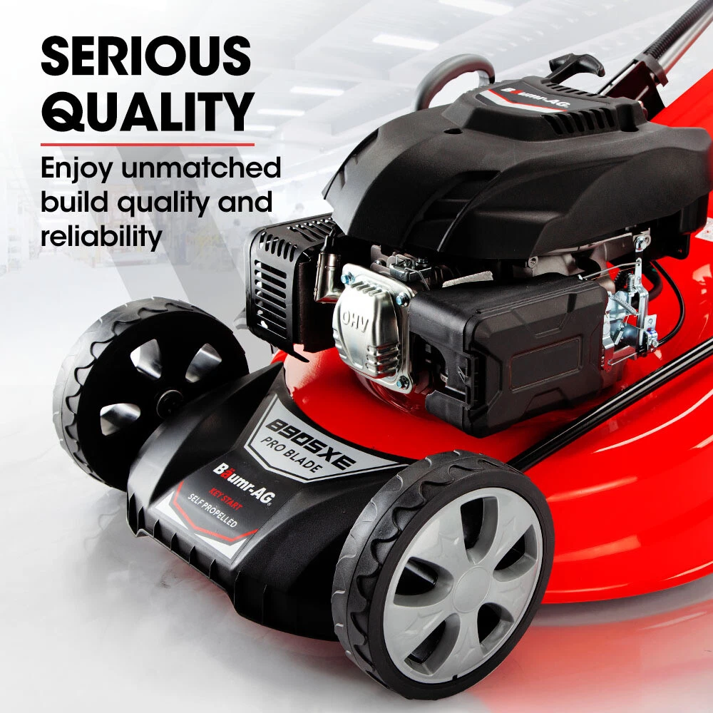 Electric start petrol mower sales