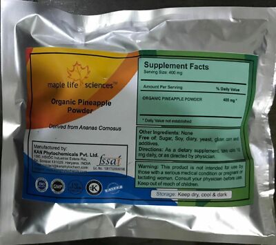 ORGANIC Pineapple Powder Ananas Comosus Digestion Eye Health Bone Strength 