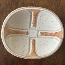 Vintage Pottery Craft USA Ceramic Soap Trinket Dish Brown Earth Tone Glaze