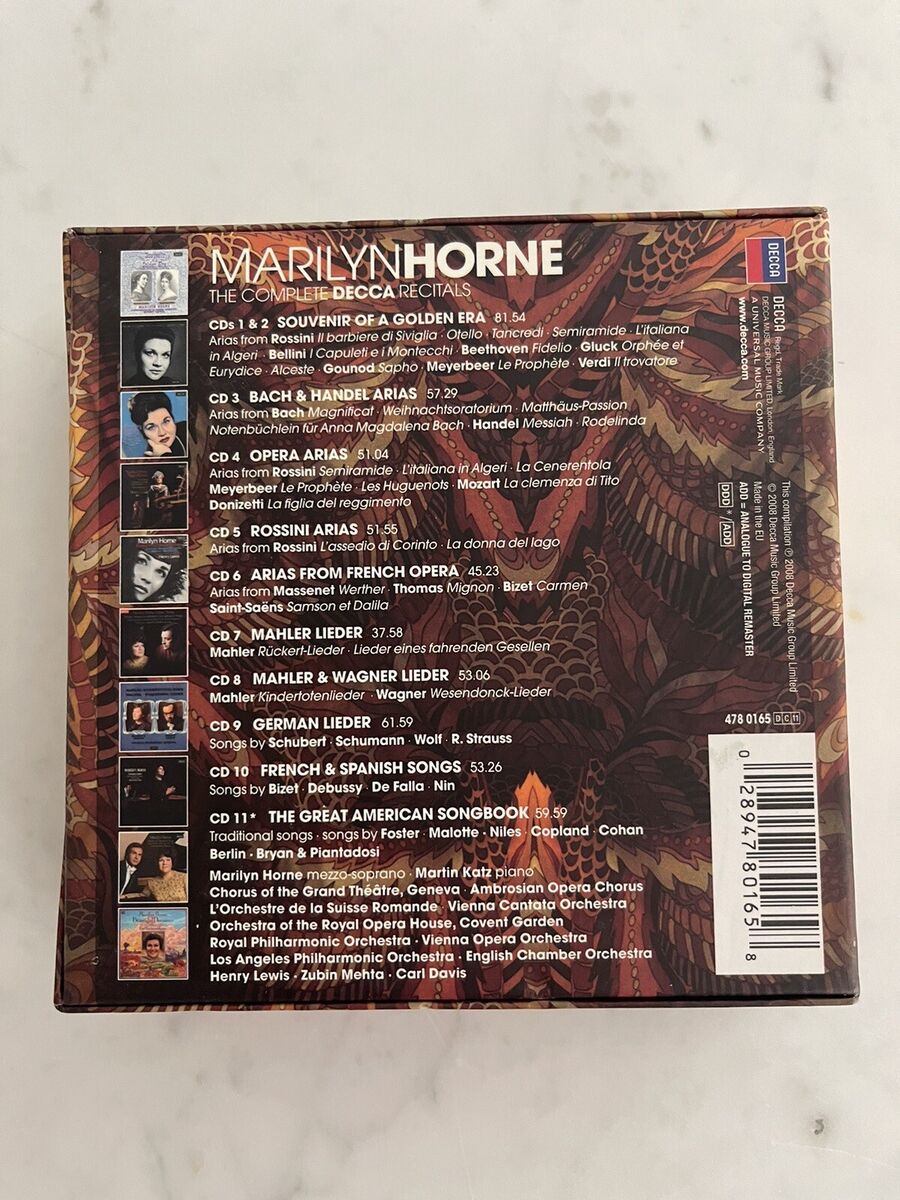 Marilyn Horne – The Complete Decca Recitals, E.U. 2008 11 x CD Decca – 478 0165 Marilyn Horne – The Complete Decca Recitals, E.U. 2008 11 x CD Decca – 478 0165