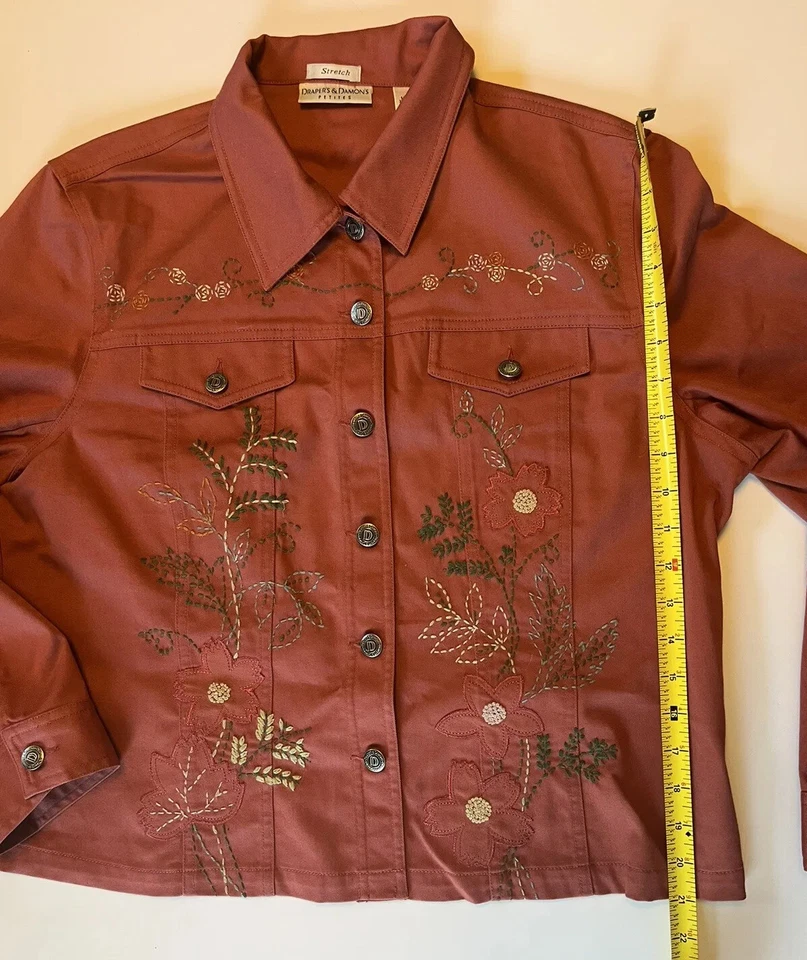 Chaqueta para mujer Draper's & Damon floral bordada pequeña elástica PL coral C1 Foto 3 de 4