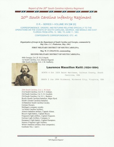 Civil War History of the 20th South Carolina Infantry Regiment - Imagen 3 de 12