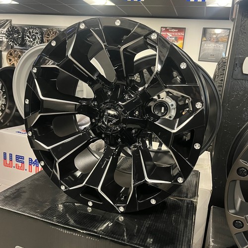 4 New Fuel D576 Assault 17" Gloss Black Milled 17x9 6x135 6x5.5 Wheels