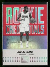 2017-18 Panini Status #10 Jawun Evans Rookie Credentials Red #/299 RC