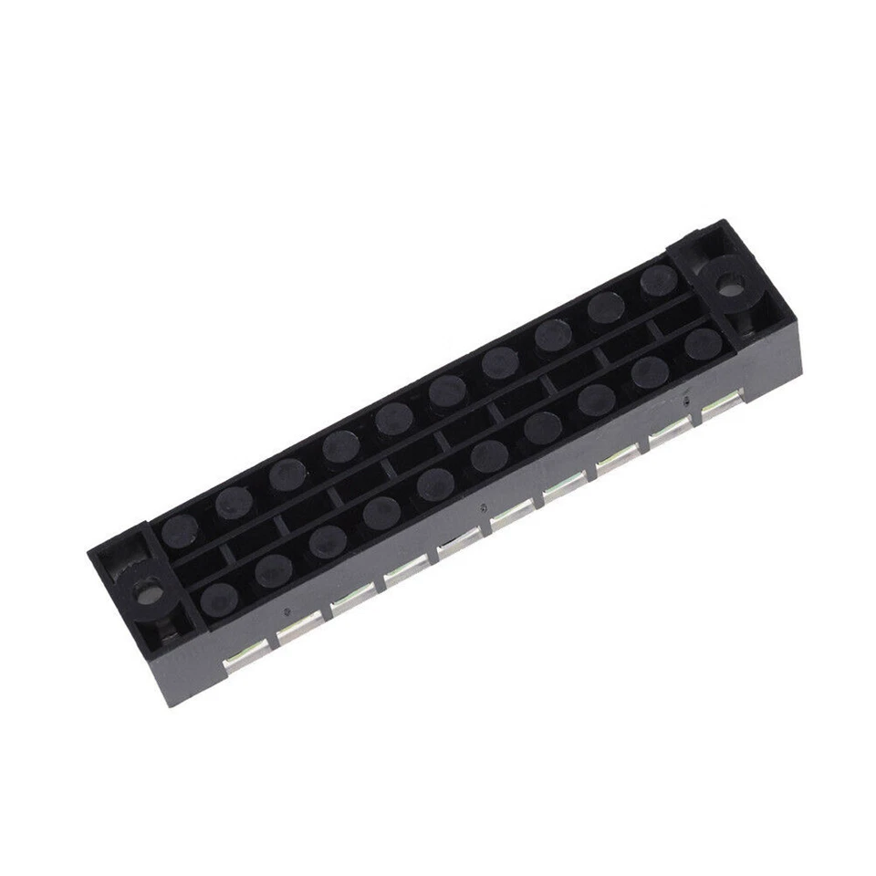 10 Position 600V 15A Wire Barrier Dual Row Screw Terminal Panel Block TB-1510L - Image 2 of 4
