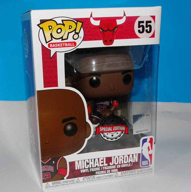 Funko Pop! #55 Michael Jordan Chicago Bulls Nba Black Unifrom +Protector