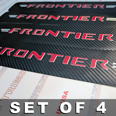 4Pcs RED Car Threshold Strip Door Plate Sill Scuff Cover Sticker NISSAN FRONTIER
