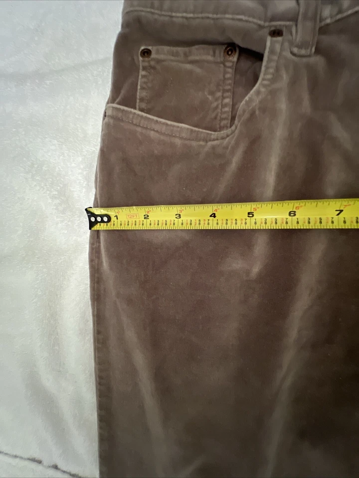 L.L. Pantalones de terciopelo Bean para mujer 14 Petite beige suave algodón spandex elástico Foto 4 de 4