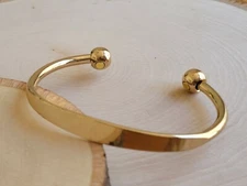 Pure Copper Magnetic Bracelet Gold Plated Arthritis Therapy Heavy Cuff Bracelet