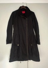 Archie Foal Ladies Knee Length Black Wax Coat Size Large