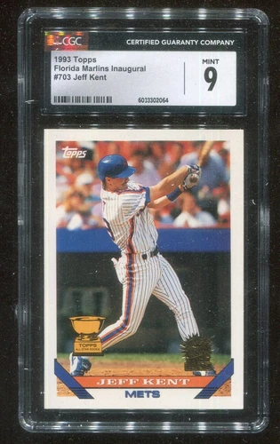 1993 Topps Jeff Kent Rookie Cup Inaugural Marlins CGC 9 Mint