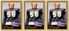 (3) 1991 ENOR Pro Football HOF #126 Joe Schmidt Detroit Lions Card Lot