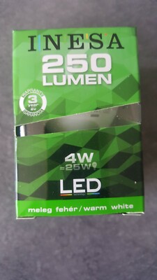 Lot De 4 Ampoules LED GU10 4W (équivalent 25W) - Blanc Chaud 3000K, Neuves, Marque INESA
