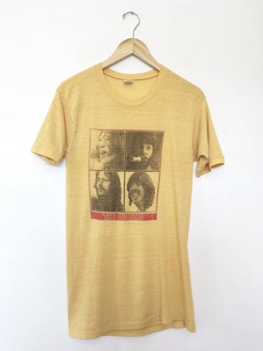Rare 1970s The Beatles Yellow T-shirt / Paper Thin