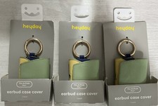 3-Pack heyday Faux Leather Apple AirPods Pro Case with Clip - Green/Yellow/Blue