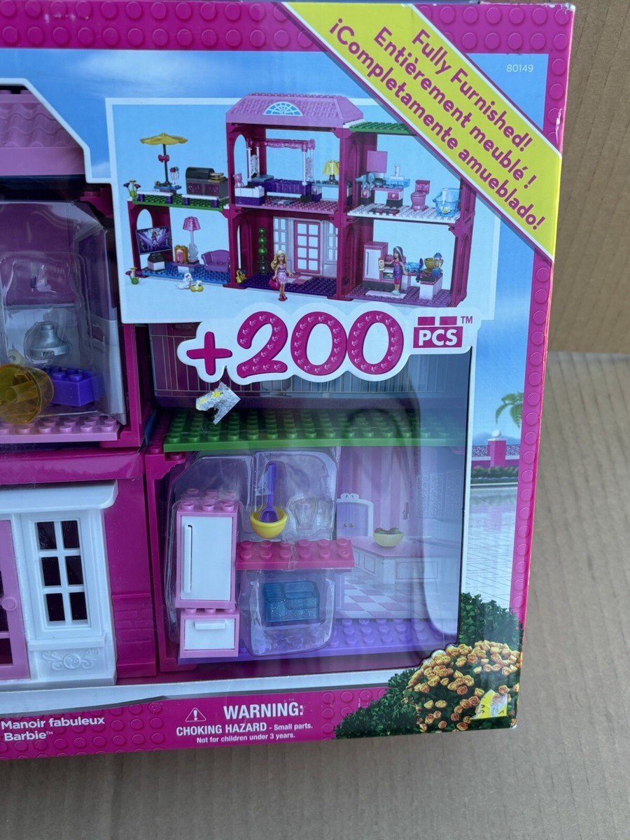 Mega Bloks 80149 Build 'n Play Barbie Fab Mansion Brand New