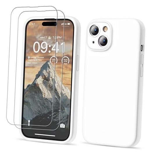 Compatible with iPhone 15 Case, Silicone Upgraded iPhone 15, 6.1 inch White-image