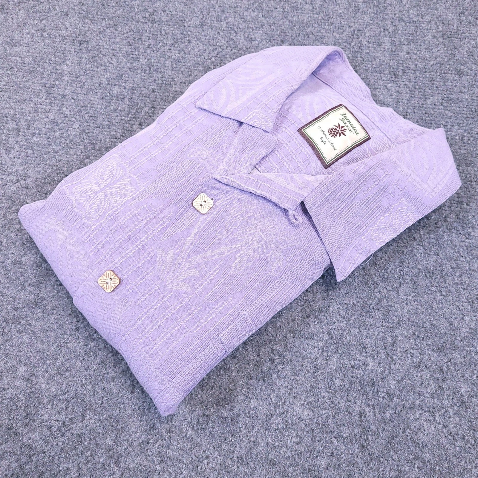 Jamaica Jaxx Hawaiian Shirt Men Large Button Up Silk Palm Tree Print Lavender
Opens in a new window
