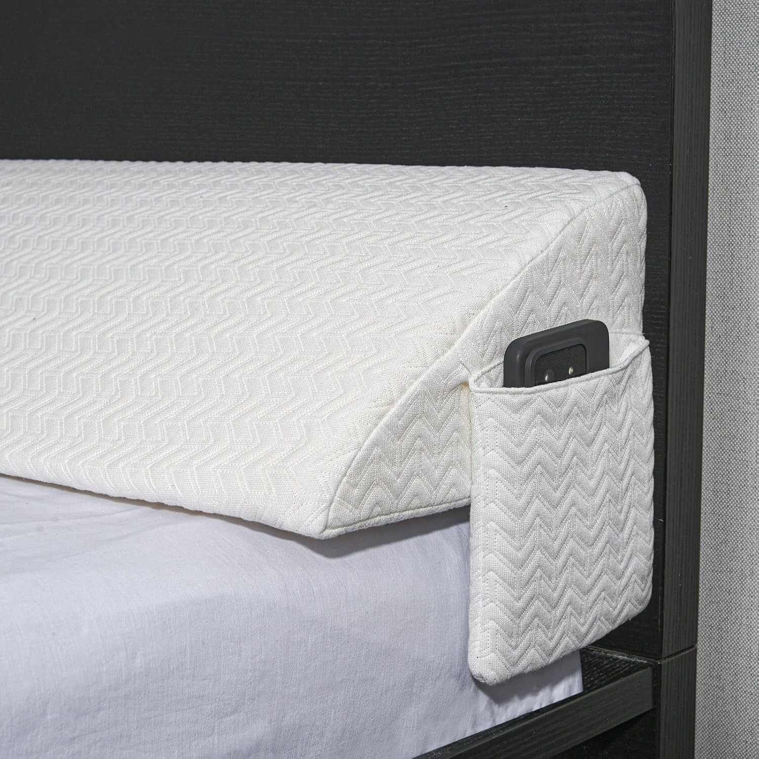 Triangular Headboard Gap Pillow - King Size Foam Comfort with Pocket Storage-image