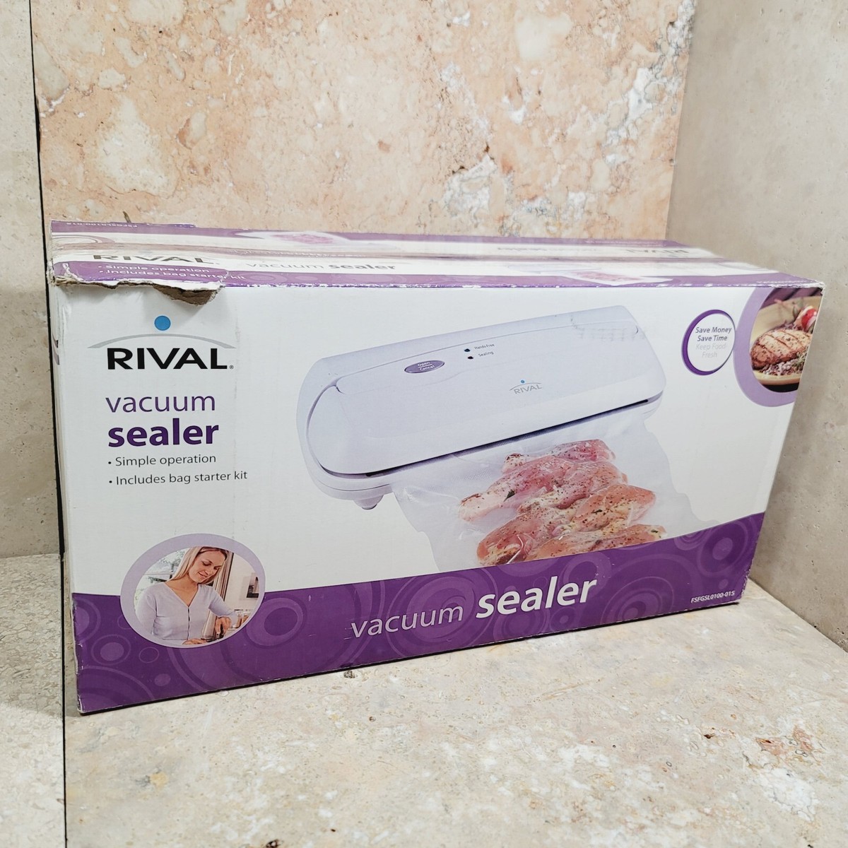 Rival Vacuum Sealer Includes Bag Starter Kit FSFGSL0100-015