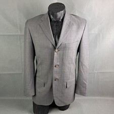 Vintage Polo by Ralph Lauren Sportcoat 38R Mens Gray Virgin Wool 3-Button Blazer