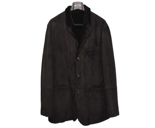 RRP7800$ Men's Kiton Shearling Coat Jacket 58IT 48US/UK Suede Black Italy - Picture 4 of 10
