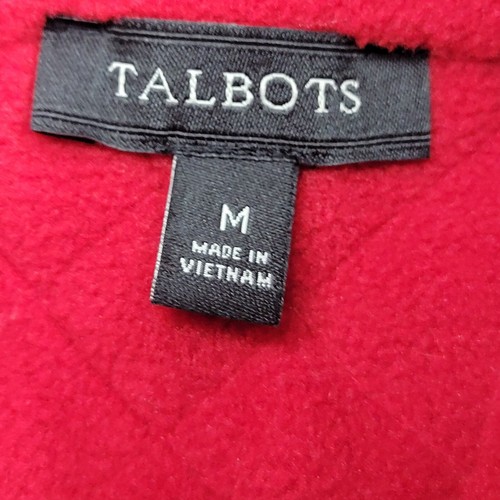 Talbots Acolchado Parche en el Codo Chaqueta Polar Cremallera Completa Invierno Suéter Rojo Mediano - Imagen 4 de 7