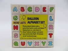 Rubber Stamp BALLOON ALPHABET SET 1992 Hero Arts Stamps letters